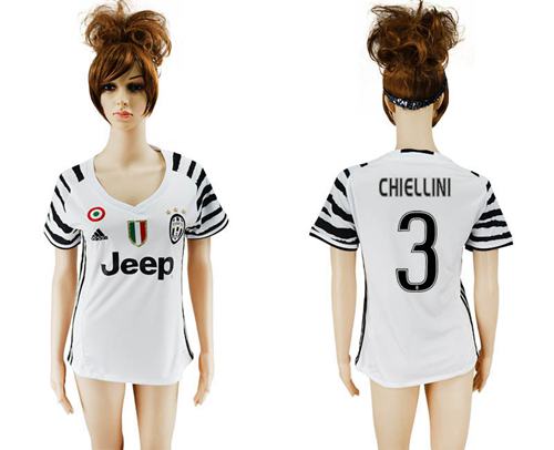 Women's Juventus #3 Chiellini Sec Away Soccer Club Jersey - Click Image to Close